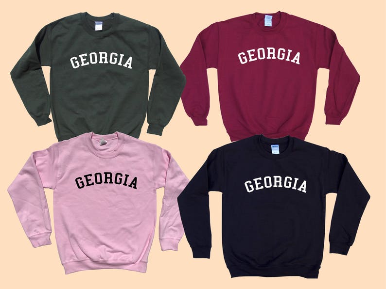 GEORGIA Crewneck State Sweatshirt Simple Design Old School College Font Great gift for traveling image 2