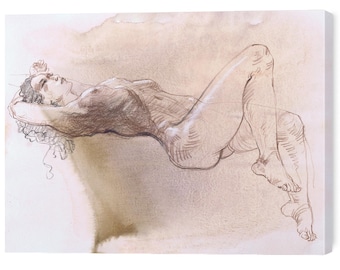 Contemporary Female Figure Study Painting - Abstract Art Print