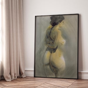 Neutral Figure Sketch Art Print, Vintage Woman Abstract Drawing, Line Drawing Wall Art, Mailed Art Prints
