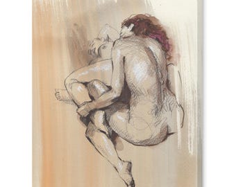 Sapphic Art Print: Lesbian Pulp Cover Canvas Art