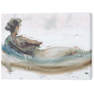 Feminine Figure Art - Naked Female Figure Painting on Canvas - Sensual Art Print