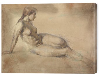 Woman Art Prints, Naked Woman Sketch, Intimate Wall Art, Drawings Sketches, Wall Art Prints, Charcoal Drawing, Black White Wall Art