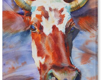 Highland Cow Canvas Art Print: Farmhouse Wall Decor