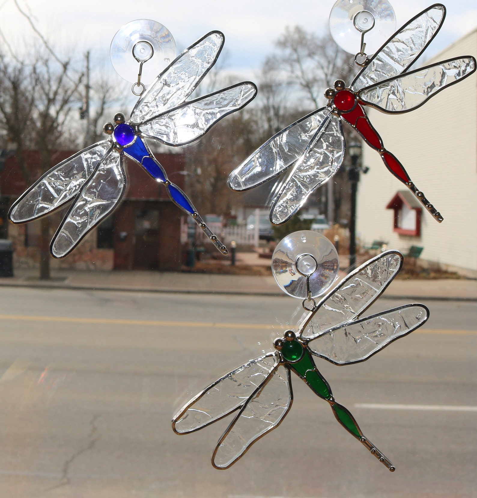 Stained Glass Dragonfly Suncatcher. Dragonfly Window Hanging. Etsy