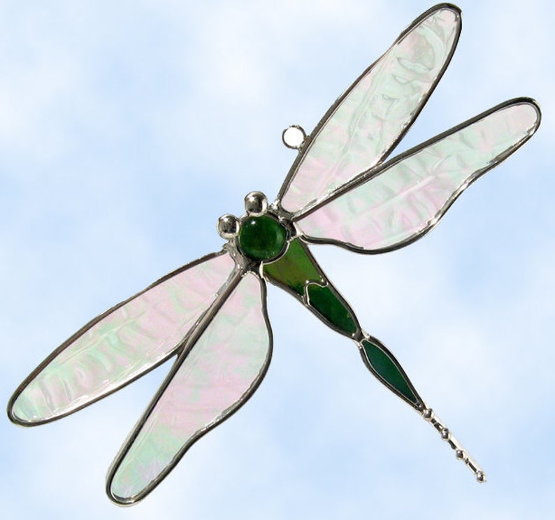 Stained Glass Dragonfly Suncatcher. Dragonfly Window Hanging. Etsy