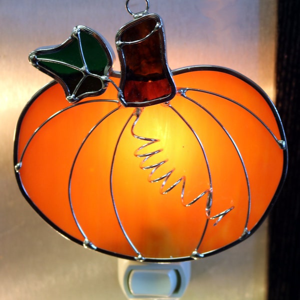 Stained Glass Pumpkin Night Light