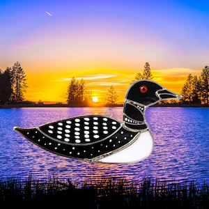 Stained Glass Loon Suncatcher