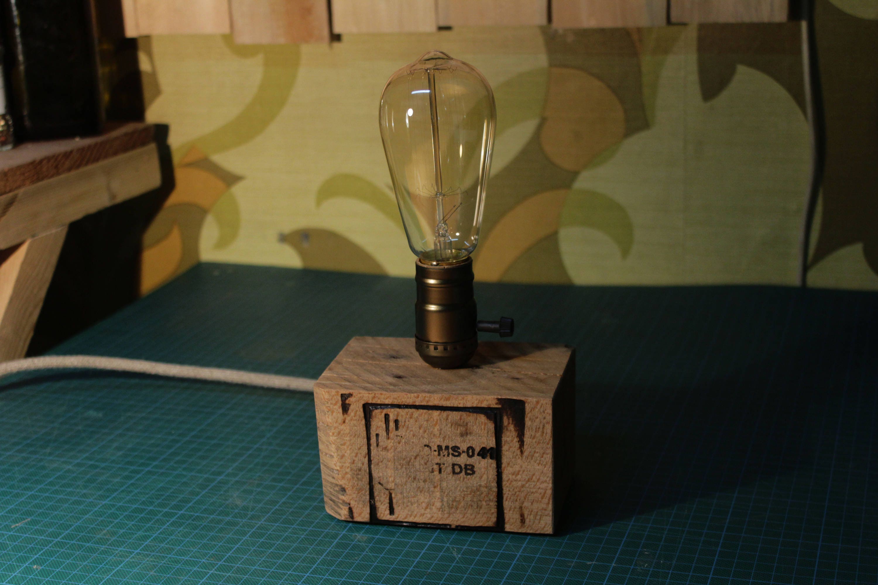 Lampe Bloc de Bois