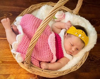 Crochet Sleeping Beauty Baby Costume