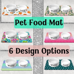 Pet Food Mat Custom Rainbow Pet Bowl Mat Gift Dog Food Mat For New Puppy Gift Custom Dog Gift Cat Gift Personalized Cat Bowl Mat
