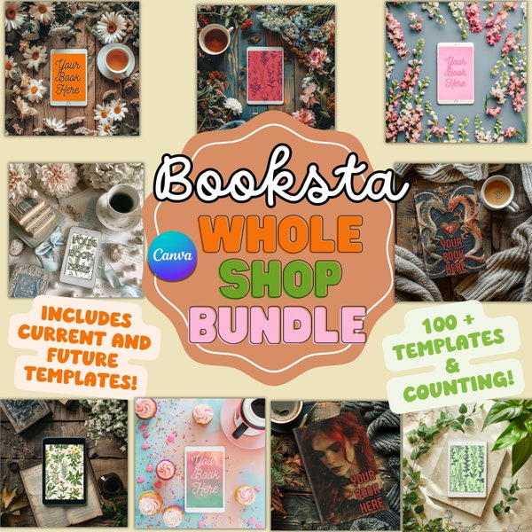 Bookstagram Canva Templates Ebook Mockup Ipad Flatlay Bundle