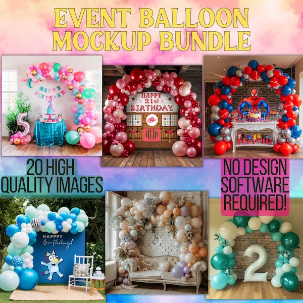 Balloon Mockup | Event Balloon Template | Balloon Arch Garland Mockup | Balloon Business Template