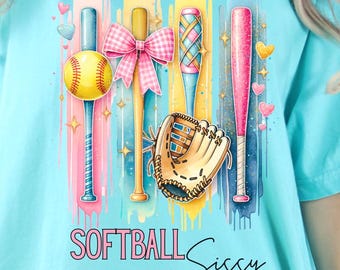 Softball Sister Png | Coquette Softball PNG | Brushstroke Softball PNG | Softball Mom PNG | Coquette Softball Clipart | Softball Sissy Png
