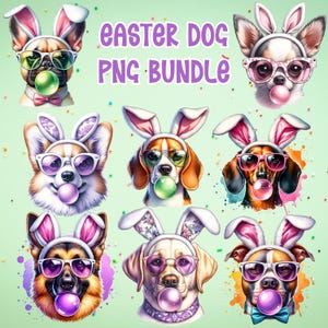 Coquette Easter Dog PNG | Easter Clipart Bundle | Coquette Bunny Ears PNG | Coquette Dog Clipart| Easter Dog Clipart