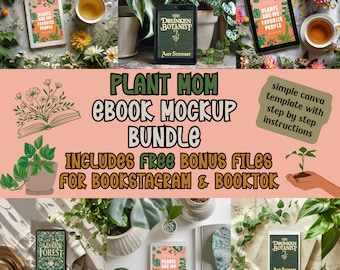 Ebook Mockup Bookstagram Templates, Ebook Cover Design Template, Ipad Mockup, Book Mockup Canva