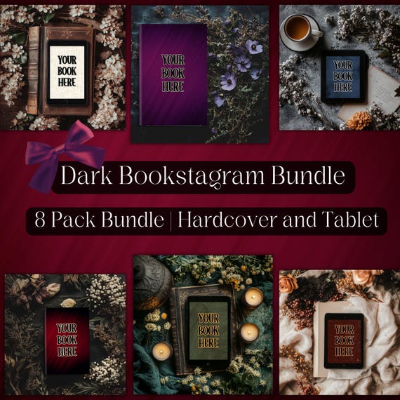 Dark Bookstagram Template Mockups Ebook Mockup Bookstagram Canva Templates Dark Romance Bookish Mockup