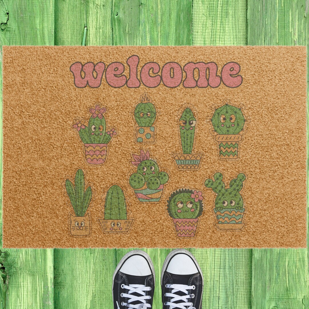 Anime Doormat Arizona Doormat Cute Cactus Doormat Etsy