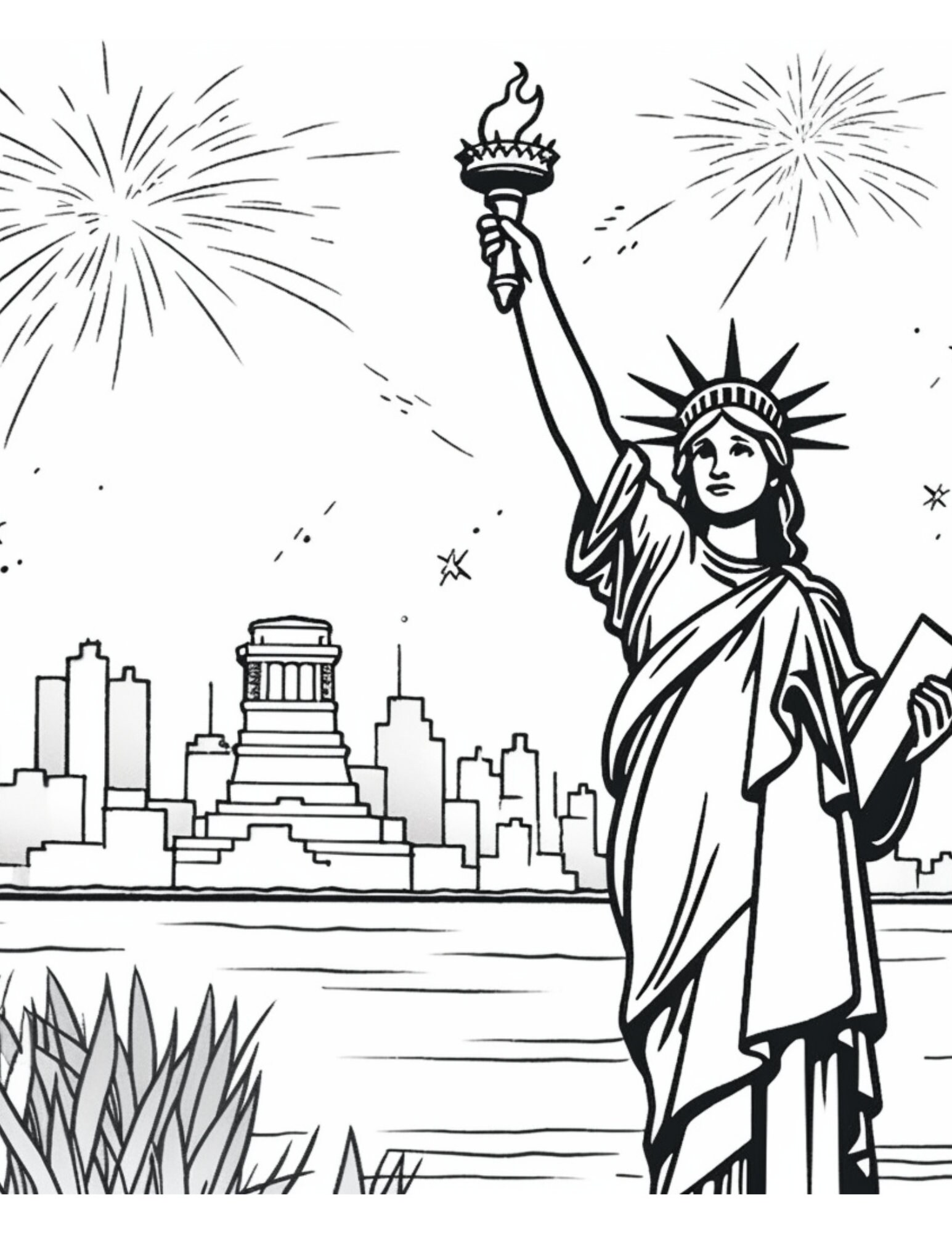 4th of July Coloring Page, Fourth of July Coloring Pages, Printable