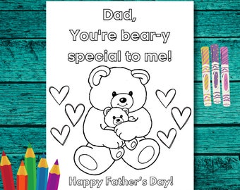 Father's Day Coloring Page, Printable, Instant Download, Instant Digital Father's Day Gift