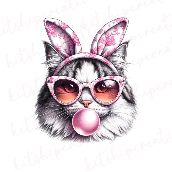 Coquette Bunny PNG | Pink Easter PNG | Coquette Bunny Ears PNG | Coquette Cat Png | Spring Coquette Png
