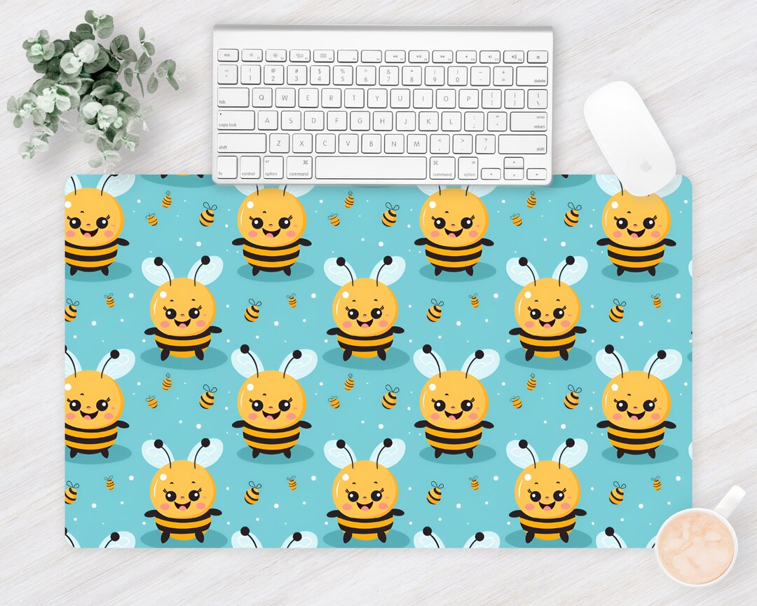 Bee Desk Mat Cute Desk Mat Kawaii Desk Mat Kawaii Mousepad Etsy