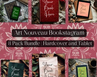 Art Nouveau Bookstagram Template | Bookstagram Mockup | Ebook Mockup Bookstagram Canva Templates Bookish Mockup | Bookstagram Content