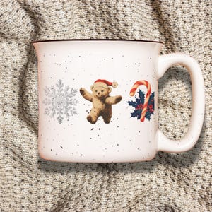 Christmas Teddy Bear Mug, Vintage Teddy Bear Christmas Mug, Vintage Christmas Gift for Mom, Christmas Gift for Sister