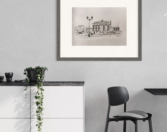 Berlin im Herbst, Kohlezeichnung auf Papier, DIN A4 29,7×21 cm, architektonische Malerei