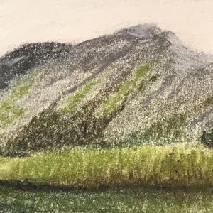 Moorweiher in Tirol , Pastellmalerei auf Papier 29,7x21 cm image 3