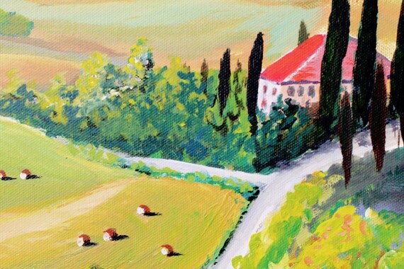 Toskana – Hügel, Wein Und Mediterrane Idylle,, Acrylmalerei Auf