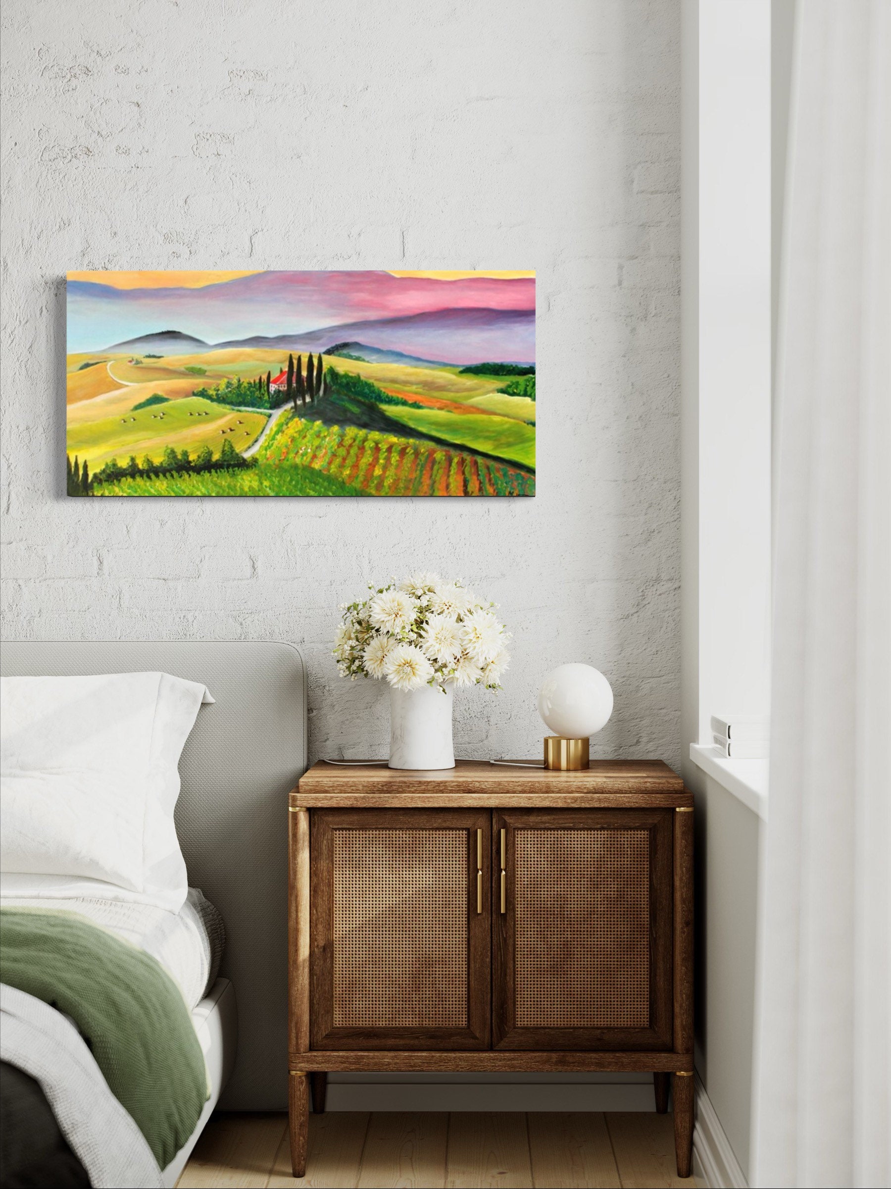 Toskana – Hügel, Wein Und Mediterrane Idylle,, Acrylmalerei Auf