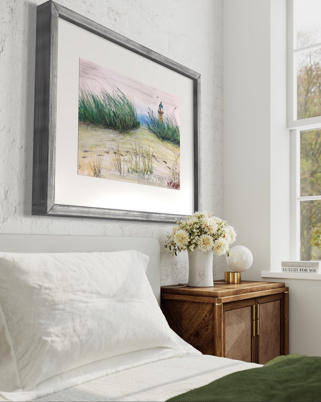 Warnemünde: Original Pastel Drawing of Baltic Coast, Signed - Etsy