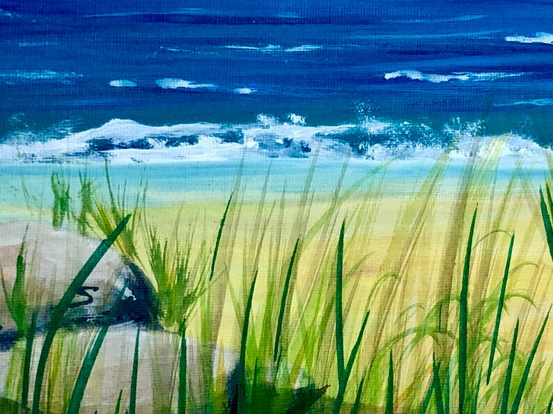 Strand und Meer Acrylmalerei auf Leinwand - Etsy.de