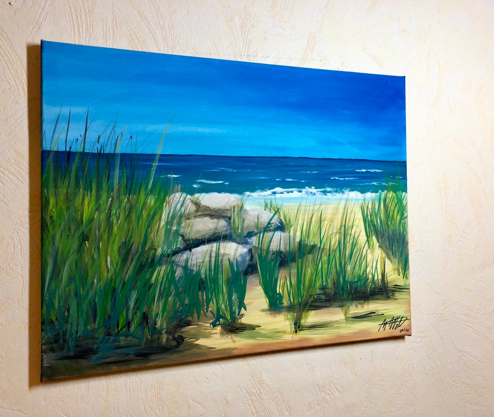 Strand Und Meer Acrylmalerei Auf Leinwand Etsy de strand-und-meer-acrylmalerei-auf-leinwand-etsy-de