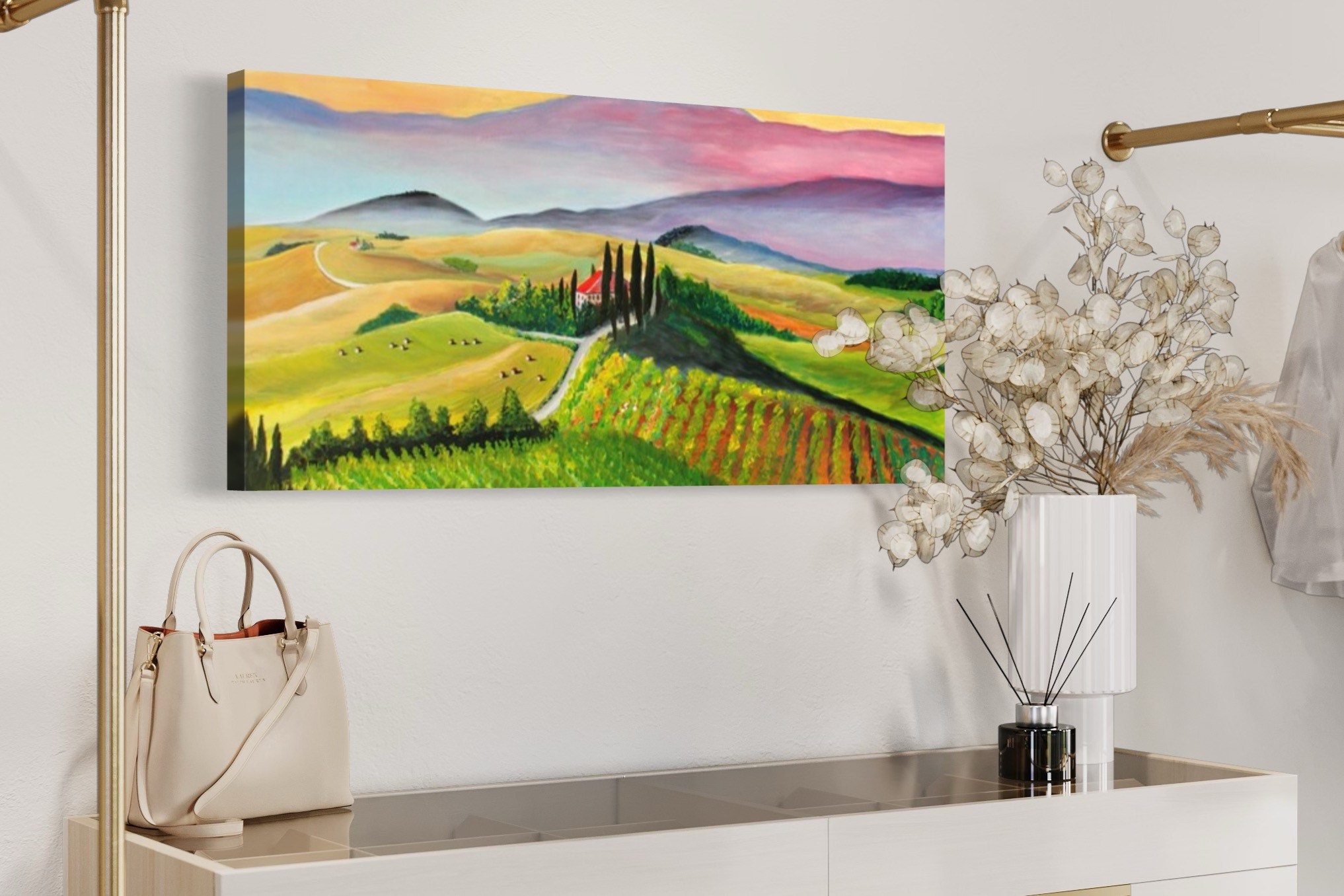 Toskana – Hügel, Wein Und Mediterrane Idylle,, Acrylmalerei Auf