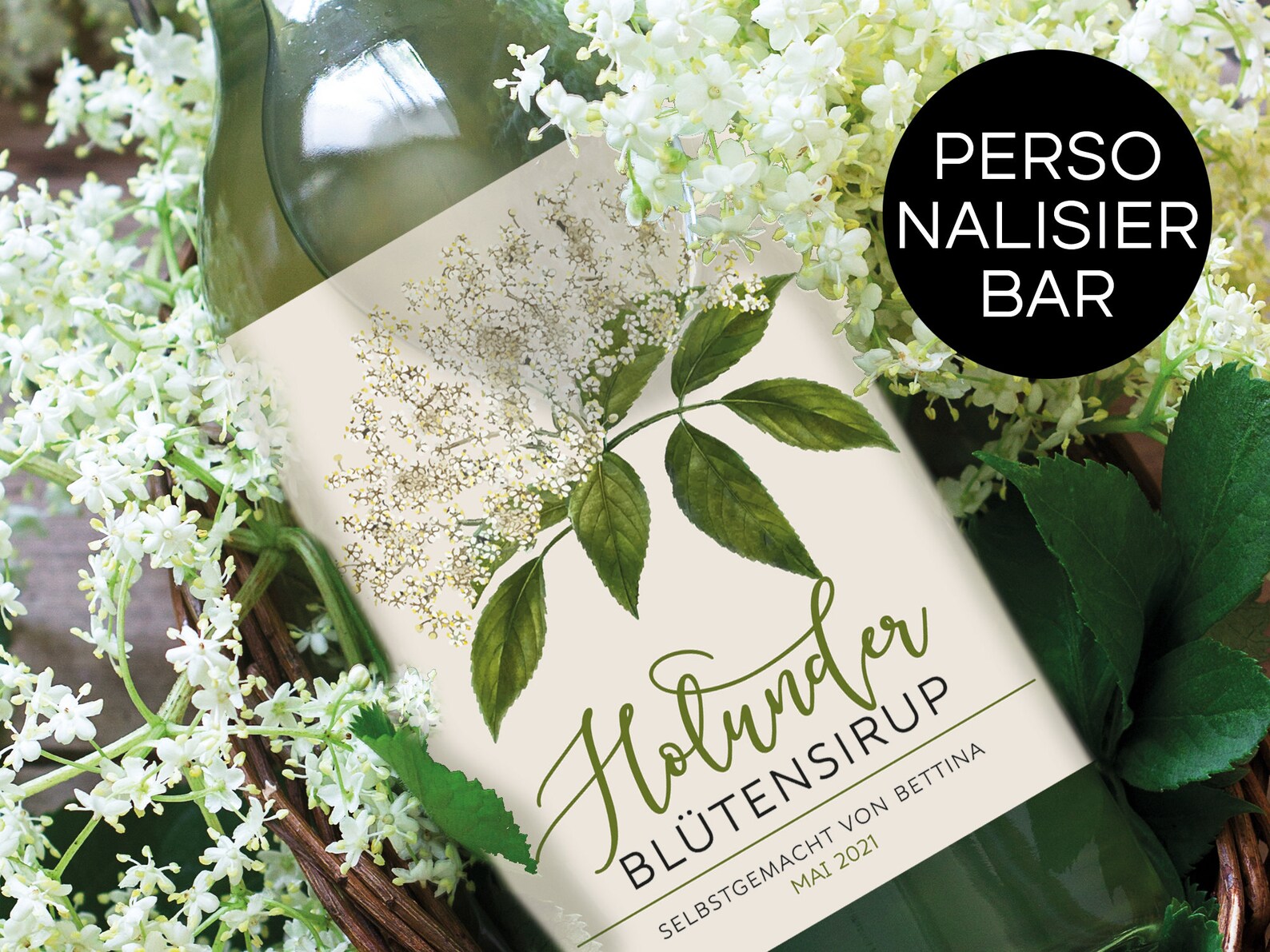 4 Stück Etiketten Holunderblütensirup Flaschenlabel - Etsy
