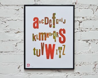 Alphabet - letterpress poster