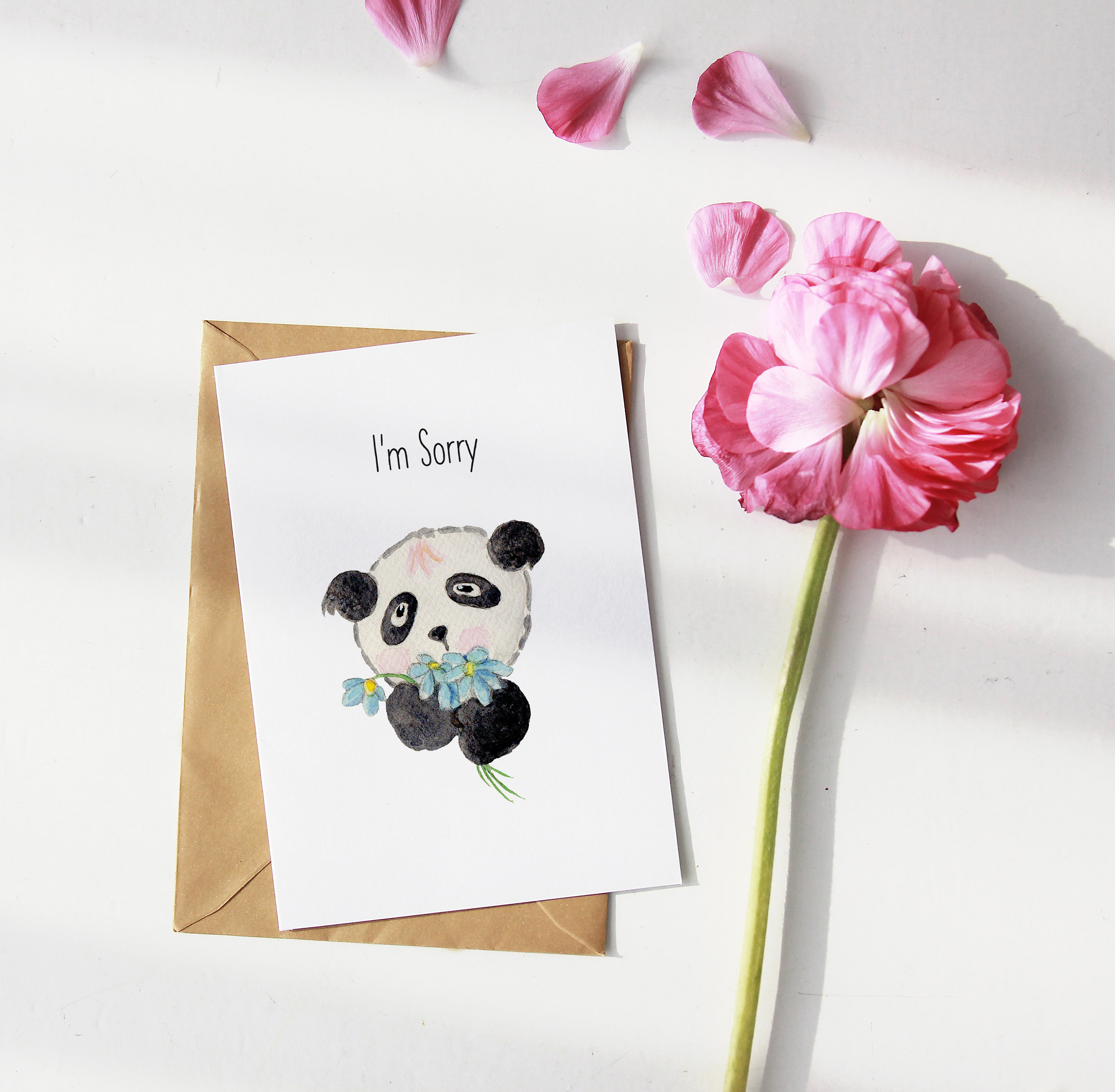 Panda Bear I'm Sorry Card - Etsy