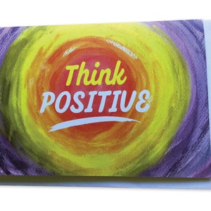 Tarjeta de felicitación inspiradora "Piensa positivamente"