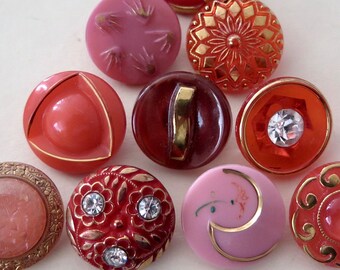Pink Glass Buttons - Etsy
