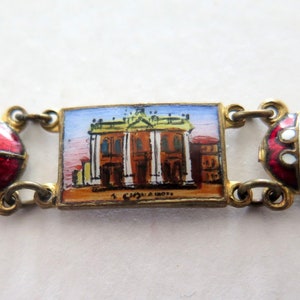 Antikes Rom Souvenir Armband - Emaille Abschnitte & Käfer Links