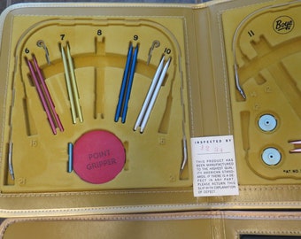 2 Vintage Boye Needle Master Sets, Interchangeable Aluminum Circular Knitting Needles Vinyl Case, Incomplete