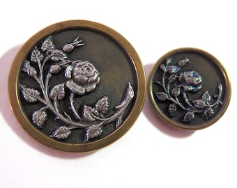 Victorian Rose Picture Button - 2 Sizes, Your Choice