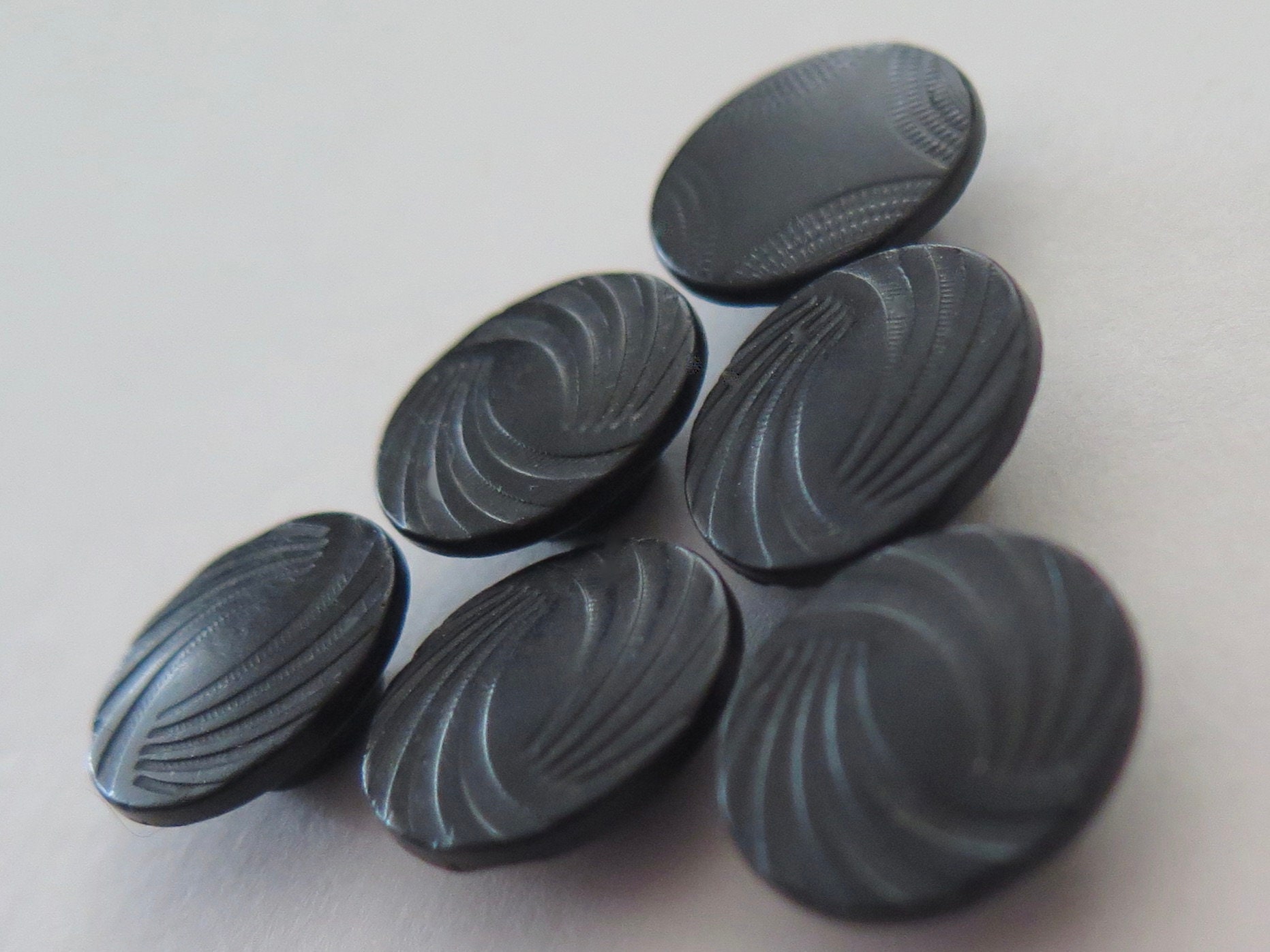 Group of 6 Antique Black Composition Buttons, Geometric Design - Etsy UK