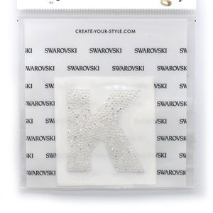 Letter K - Swarovski Initial Monogram Sticker - Great Gift - Put it on Phone, Make Up Case, AirPods & More! Packed by Zipperstop