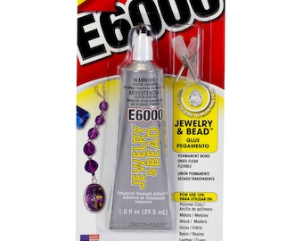 E6000 Jewelry & Bead Glue with 4 Precision Tips - 1 ounce 29.5 mL