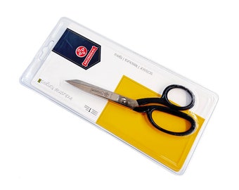 Mundial 7" (270-7) Scissor Industrial Forged Bent Trimmer Dressmaker Nickel Plated Carbon Steel Ergonomic Black Handles Precision Cutting