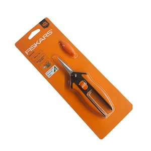 Fiskars Herb Micro-Tip Pruning Snips Spring -Action Handles 6&quot; Shears with Sheath SoftGrip Handle Orange/Black 03-054687 -Yard, Garden Tools