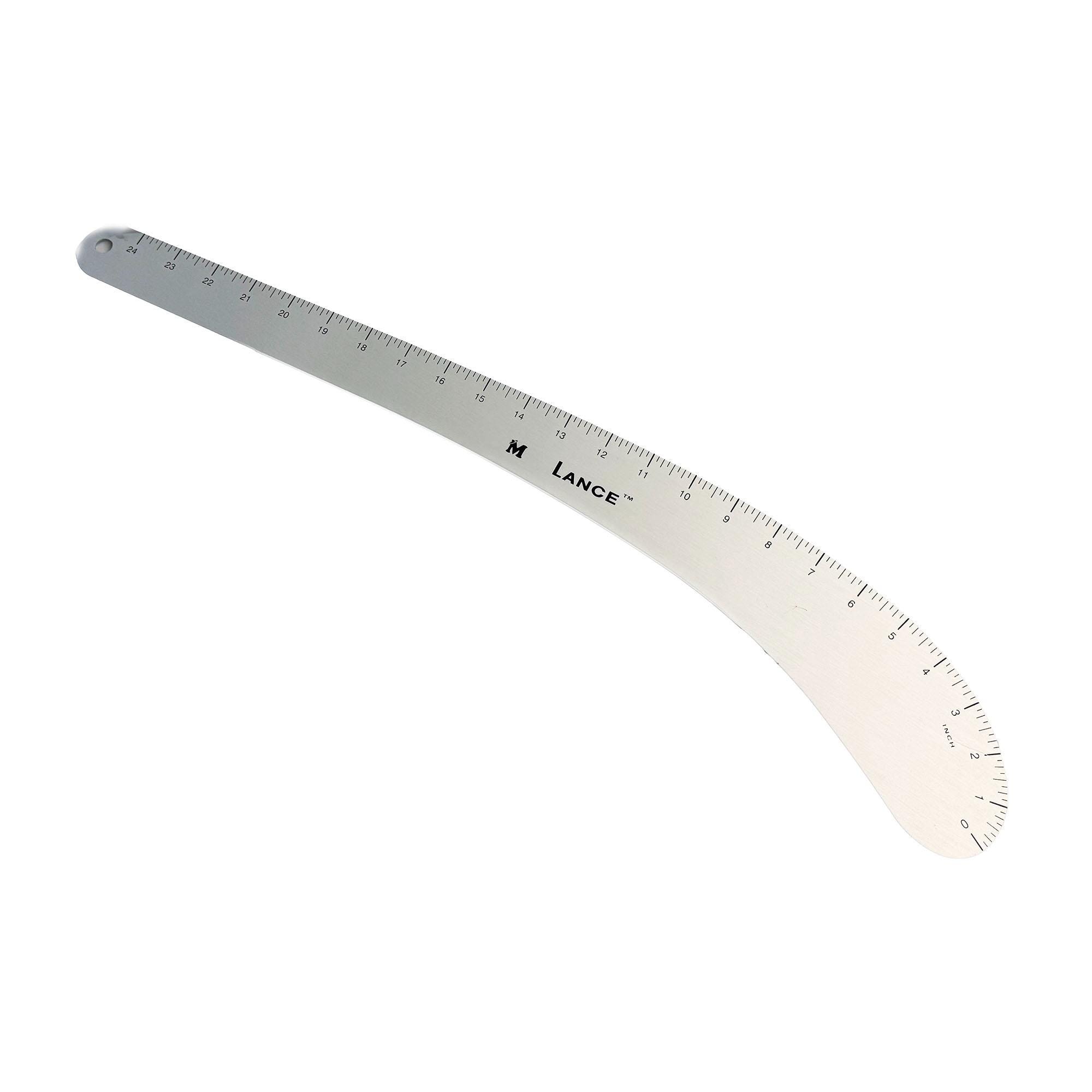 LANCE 24" French Curve/L Square Ruler Solid Aluminum Metal Vary Form French Curve Hip Measuring Curve Ruler for Making Crafts Sewing