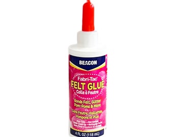 BEACON Fabri-Tac Felt Glue 4FL OZ (118ml) Made in USA for All Felt Projects, Non-Toxic, Dries Clear, Great for Kids, Washer-Friendly